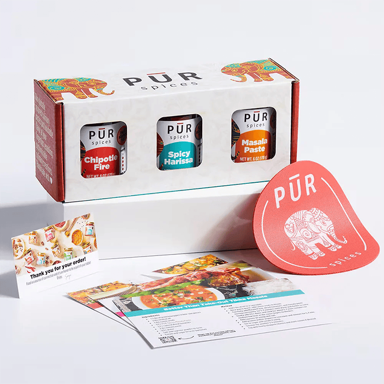Food Safe Mailer Boxes with Print - PUR Spices